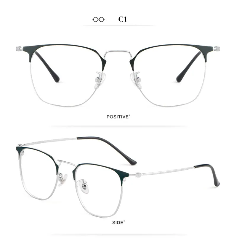 Hotony Unisex Full Rim Round Square Alloy Frame Eyeglasses 88006