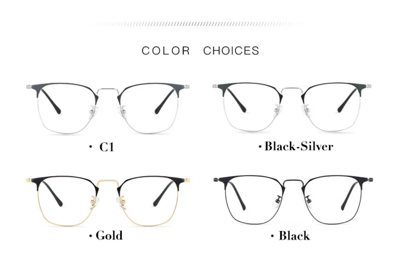 Hotony Unisex Full Rim Round Square Alloy Frame Eyeglasses 88006