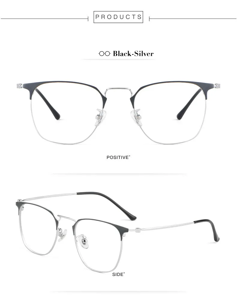 Hotony Unisex Full Rim Round Square Alloy Frame Eyeglasses 88006