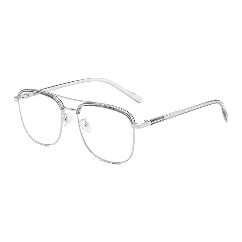 Hotony Unisex Full Rim Round Square Tr 90 Alloy Eyeglasses 1872