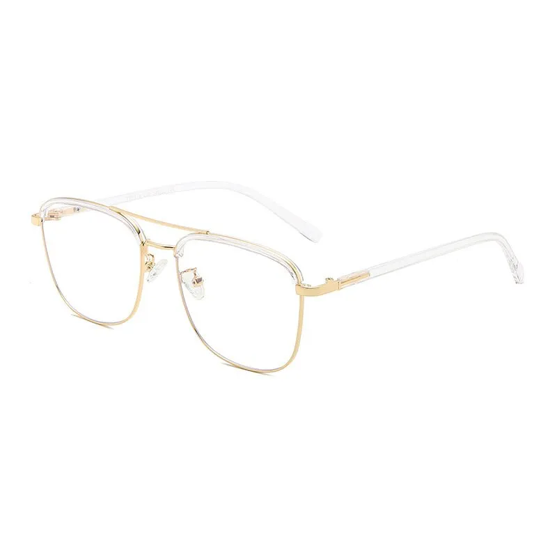 Hotony Unisex Full Rim Round Square Tr 90 Alloy Eyeglasses 1872