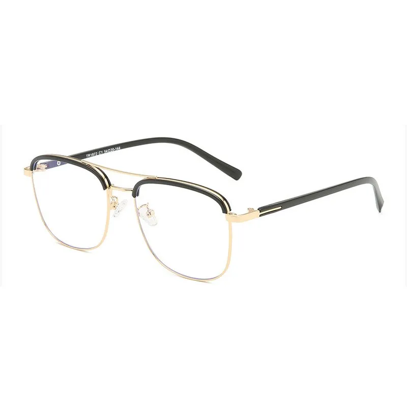 Hotony Unisex Full Rim Round Square Tr 90 Alloy Eyeglasses 1872