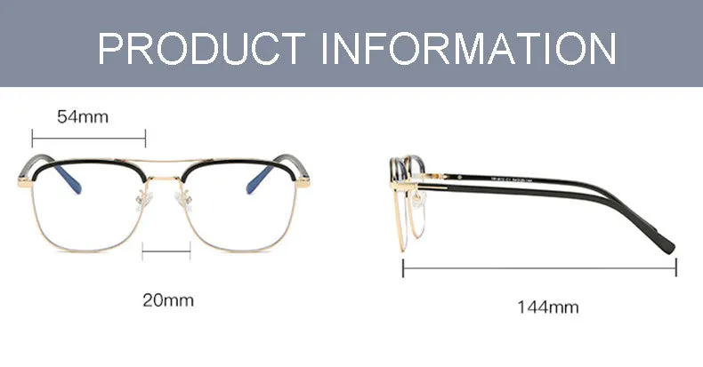 Hotony Unisex Full Rim Round Square Tr 90 Alloy Eyeglasses 1872