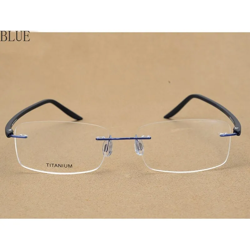 Hotony Unisex Rimless Alloy Frame Rectangle Lens Eyeglasses Rw003