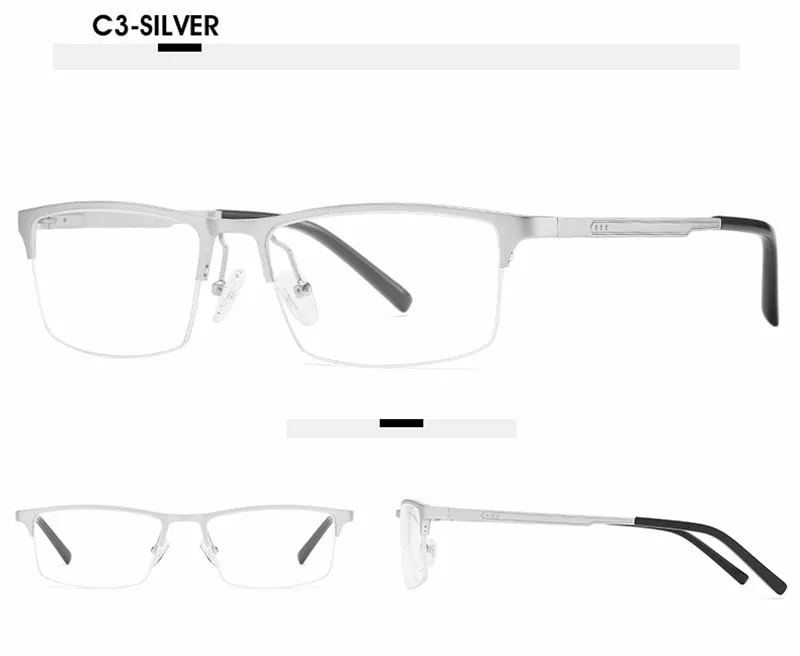 Hotony Unisex Semi Rim Square Alloy Frame Eyeglasses CX6342