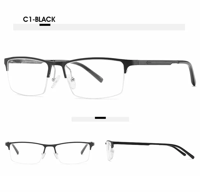 Hotony Unisex Semi Rim Square Alloy Frame Eyeglasses CX6342