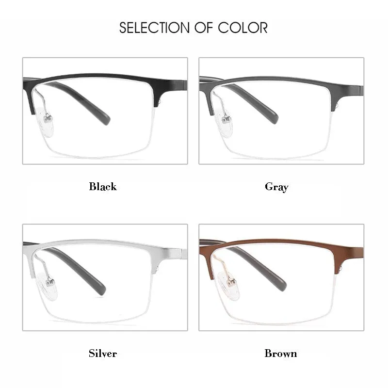 Hotony Unisex Semi Rim Square Alloy Frame Eyeglasses CX6342