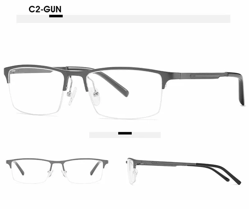 Hotony Unisex Semi Rim Square Alloy Frame Eyeglasses CX6342