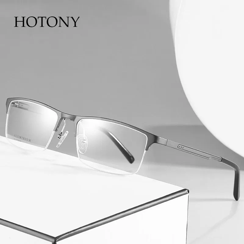 Hotony Unisex Semi Rim Square Alloy Frame Eyeglasses CX6342