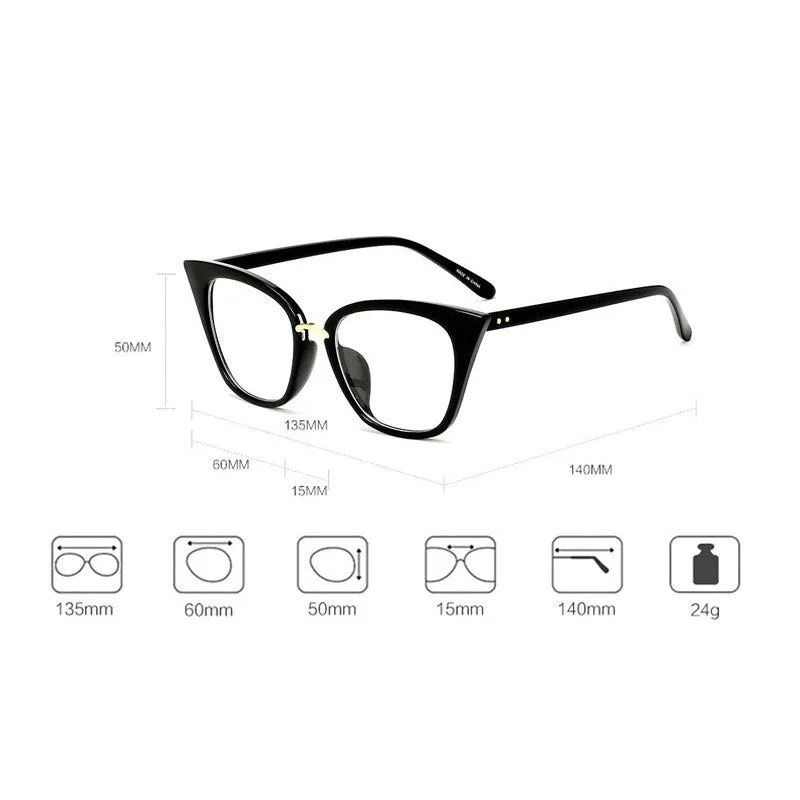 Hotony Women's Full Rim Acetate Cat Eye Frame Eyeglasses 97093