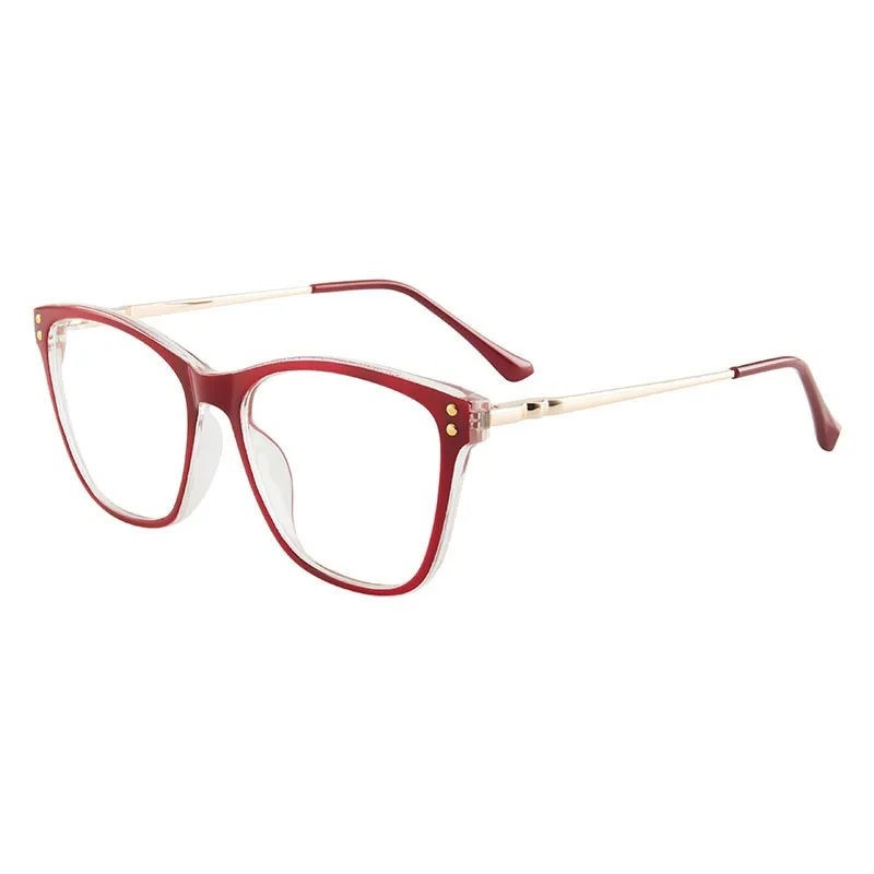 Hotony Women's Full Rim TR 90 Resin Cat Eye Frame Eyeglasses 7032