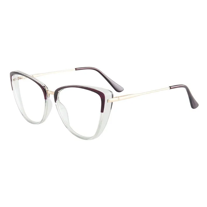 Hotony Women's Full Rim TR 90 Resin Cat Eye Frame Eyeglasses 7033