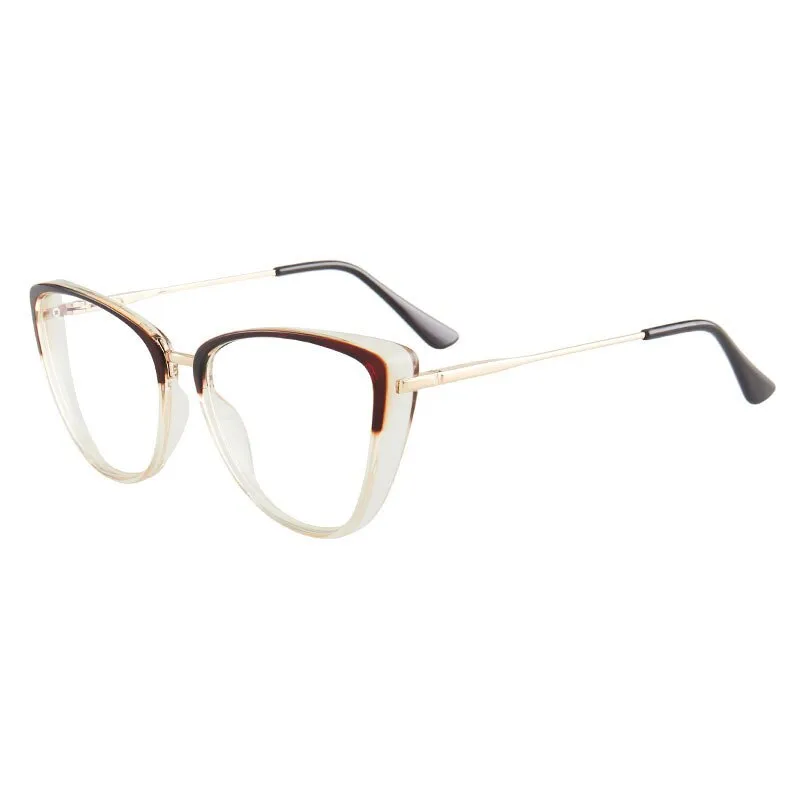 Hotony Women's Full Rim TR 90 Resin Cat Eye Frame Eyeglasses 7033