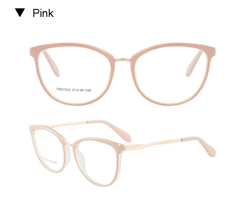 Hotony Women's Full Rim TR 90 Resin Round Frame Eyeglasses 7005