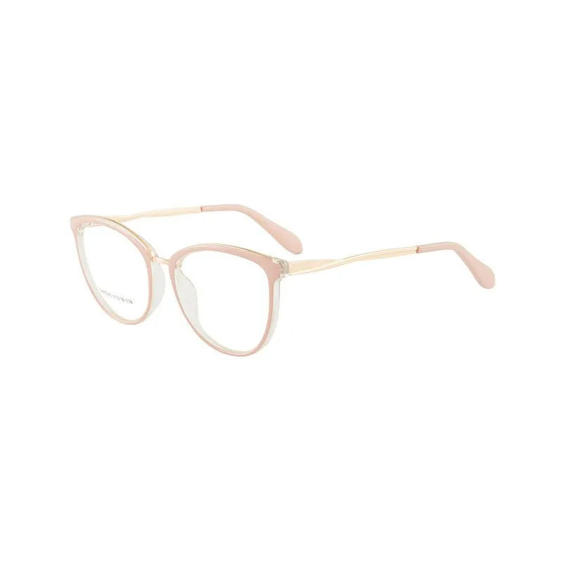 Hotony Women's Full Rim TR 90 Resin Round Frame Eyeglasses 7005