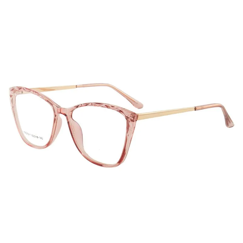 Hotony Women's Full Rim TR 90 Resin Square Cat Eye Frame Eyeglasses 7011