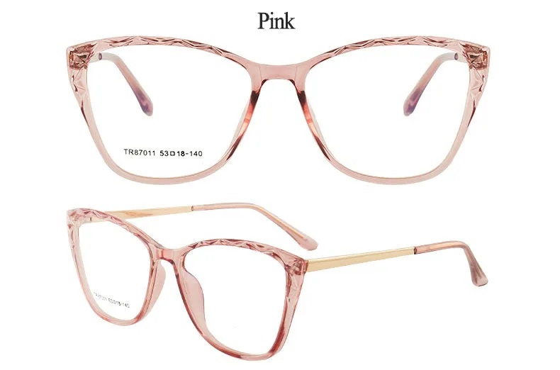 Hotony Women's Full Rim TR 90 Resin Square Cat Eye Frame Eyeglasses 7011