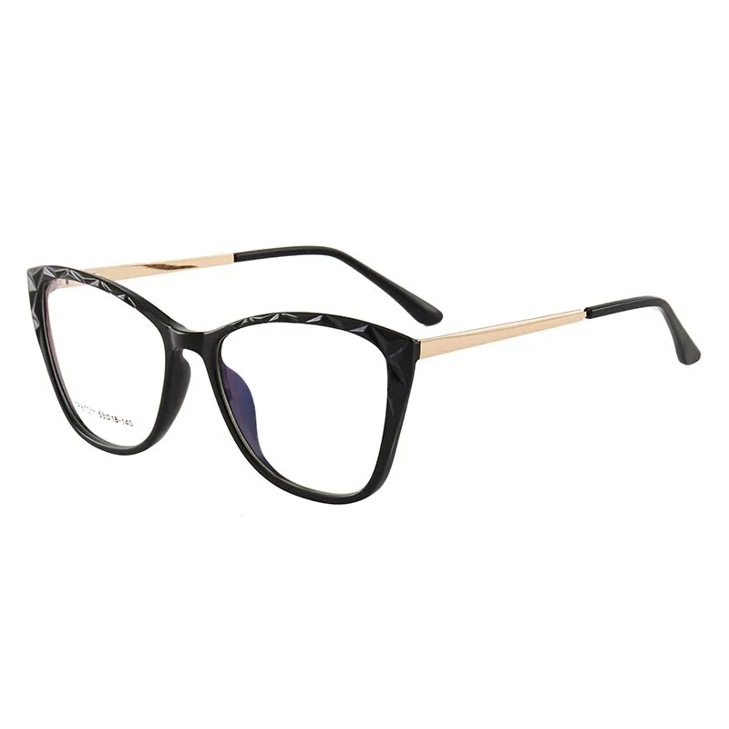 Hotony Women's Full Rim TR 90 Resin Square Cat Eye Frame Eyeglasses 7011