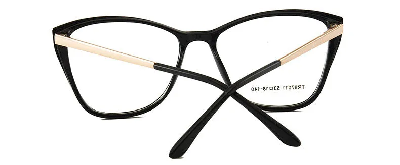 Hotony Women's Full Rim TR 90 Resin Square Cat Eye Frame Eyeglasses 7011