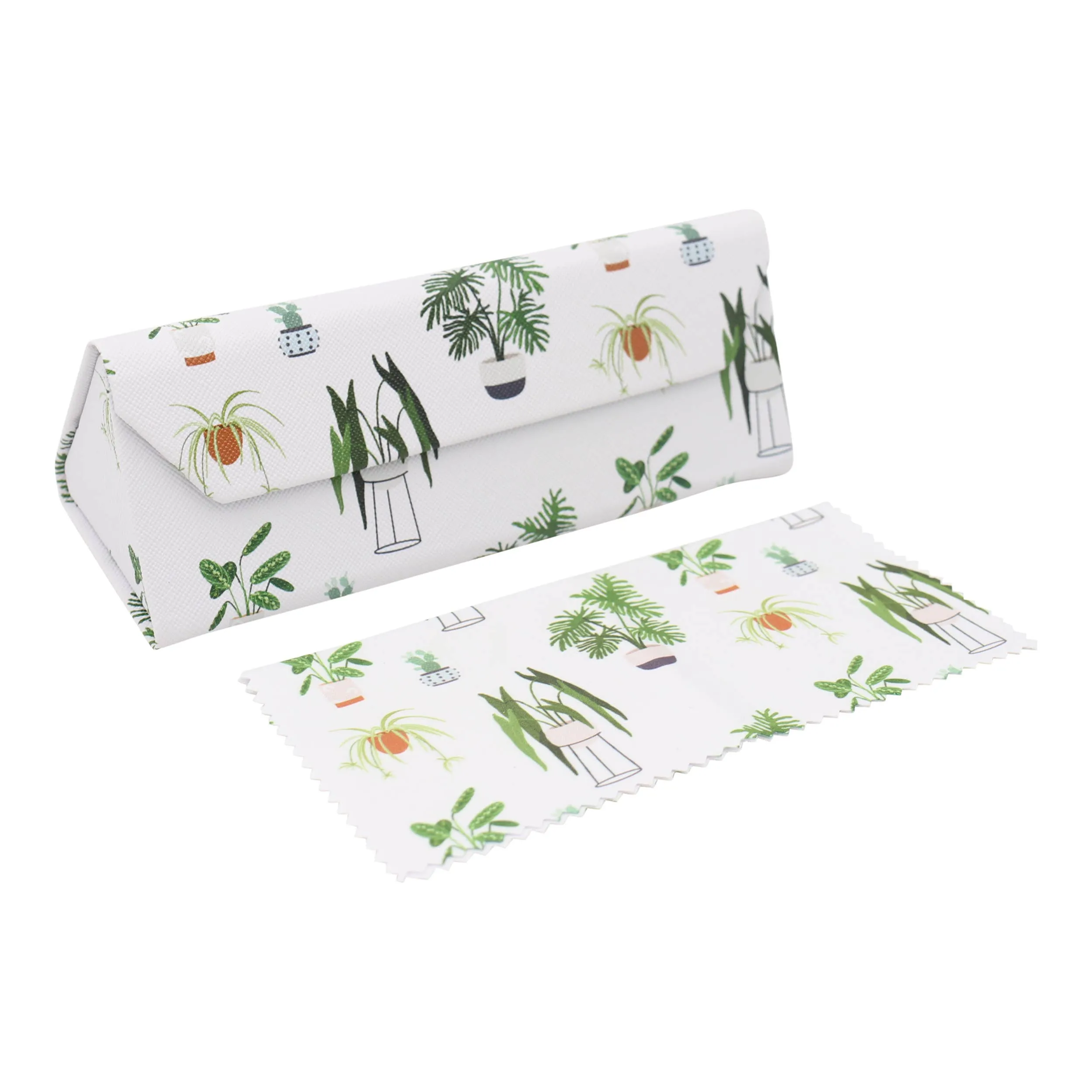 House Plants Glasses Case With Cleaning Cloth for Eyeglass