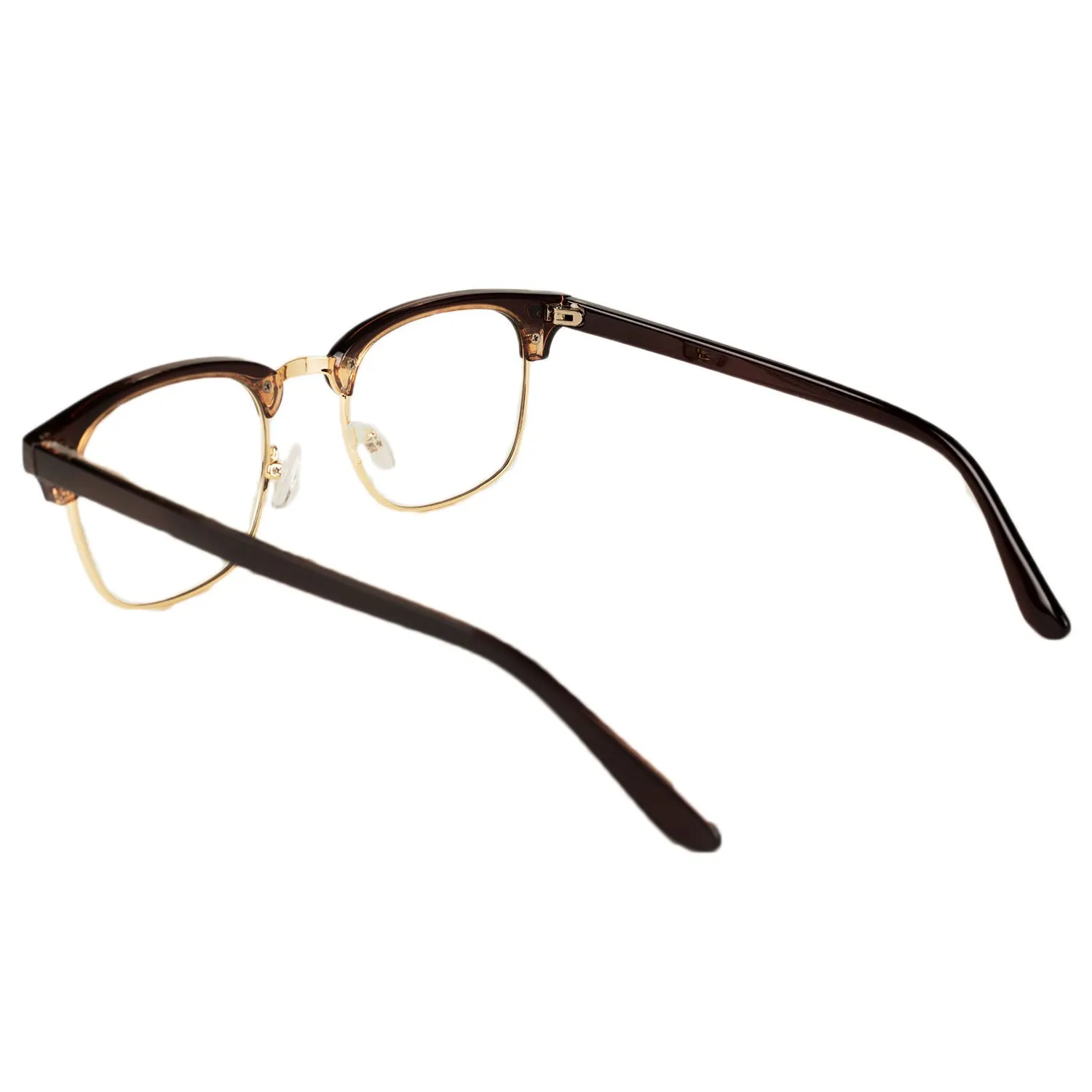 iB-iP Women's Retro Semi-rimless Classical Fashion Eyewear Clear Lens Eyeglasses