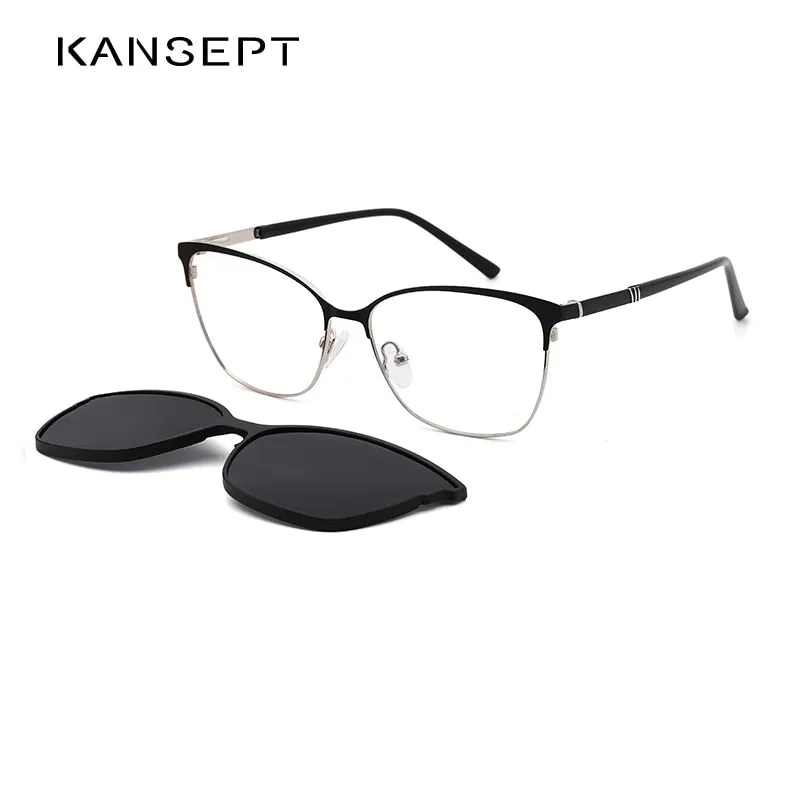 Kansept Men's Glasses Clip On Sunglasses Polarized 2 In 1 Magnet Dp33108