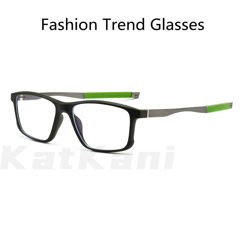 KatKani Men's Full Rim TR90 Aluminum Magnesium Square Frame Sports Eyeglasses 5827