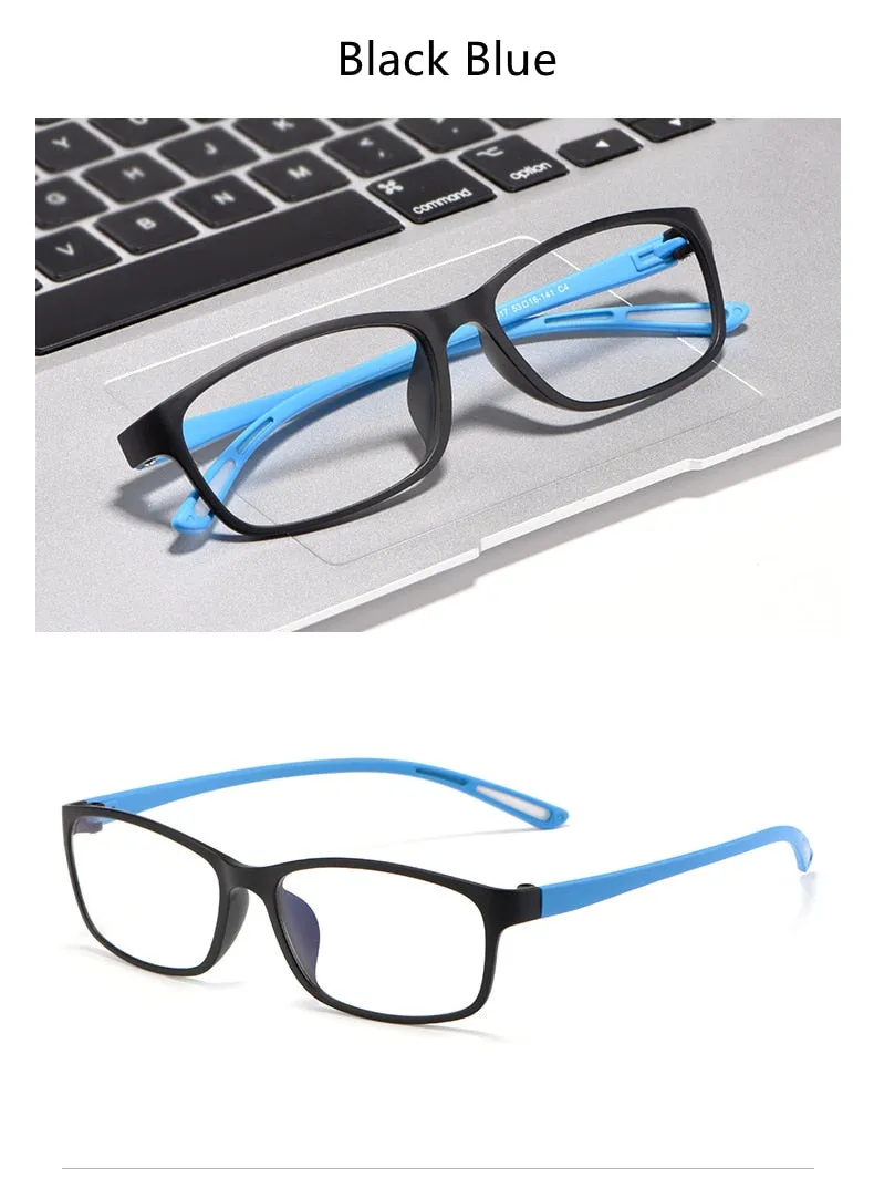 KatKani Unisex Bright Black Black White Reading Glasses Anti Blue Light Bf13017