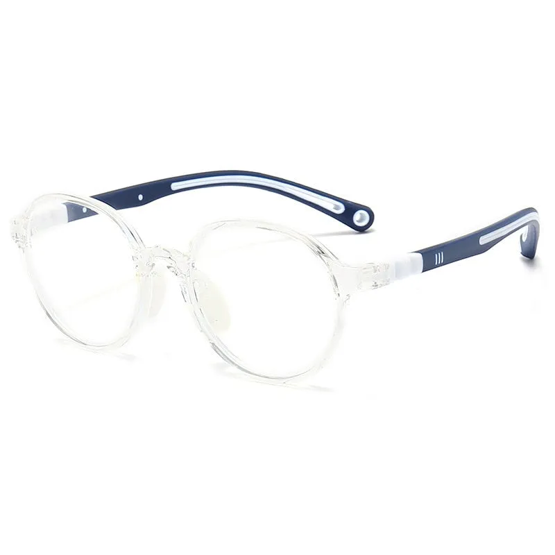 KatKani Unisex Children's  Full Rim Round TR 90  Sillicone Frame Eyeglasses R106