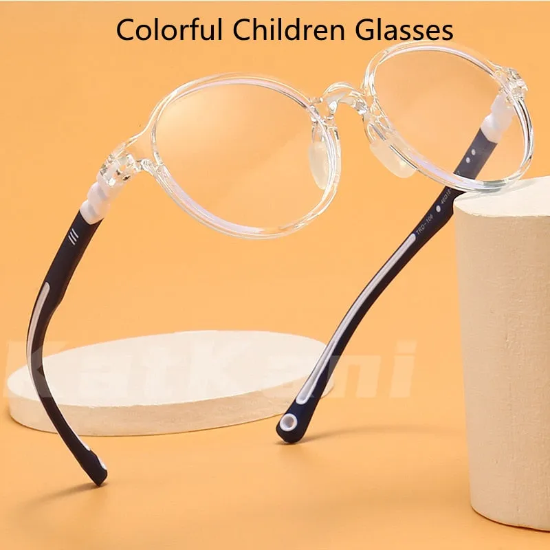 KatKani Unisex Children's  Full Rim Round TR 90  Sillicone Frame Eyeglasses R106