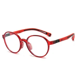 KatKani Unisex Children's  Full Rim Round TR 90  Sillicone Frame Eyeglasses R106