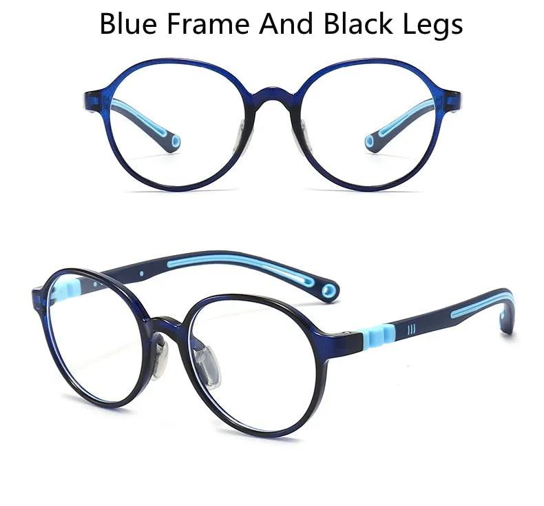 KatKani Unisex Children's  Full Rim Round TR 90  Sillicone Frame Eyeglasses R106