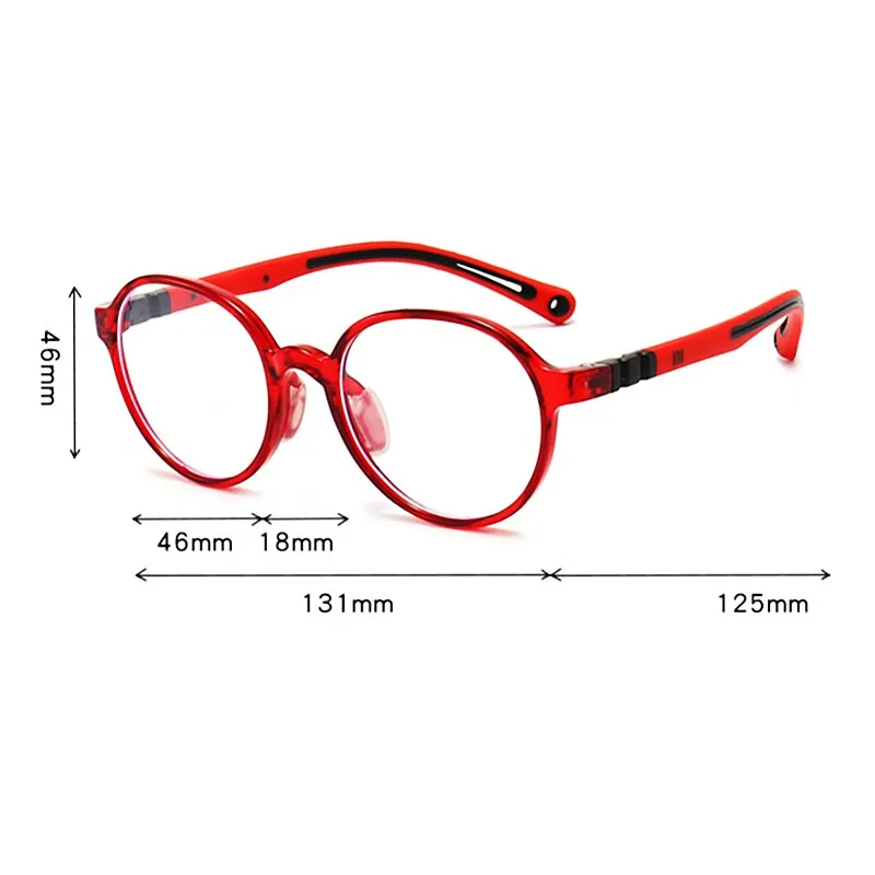 KatKani Unisex Children's  Full Rim Round TR 90  Sillicone Frame Eyeglasses R106