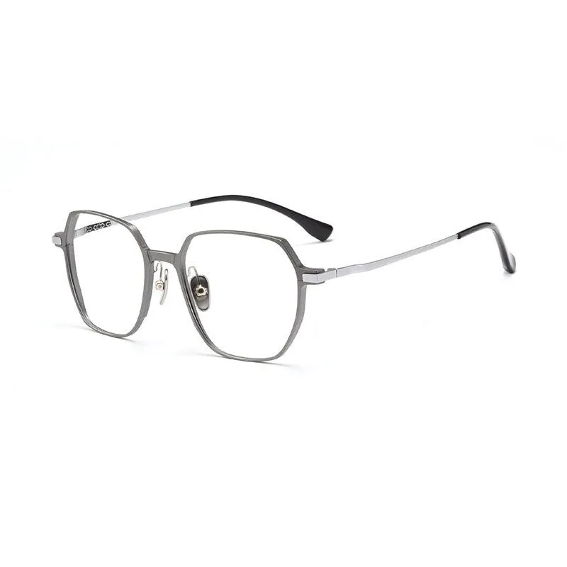 KatKani Unisex Full Rim Polygon Square Aluminum Magnesium Eyeglasses L5067M