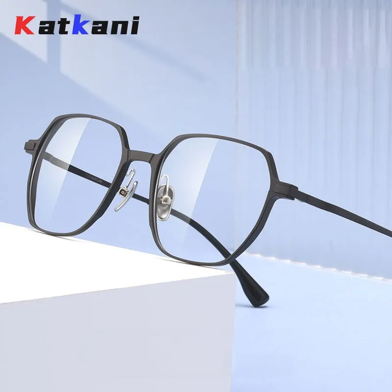 KatKani Unisex Full Rim Polygon Square Aluminum Magnesium Eyeglasses L5067M