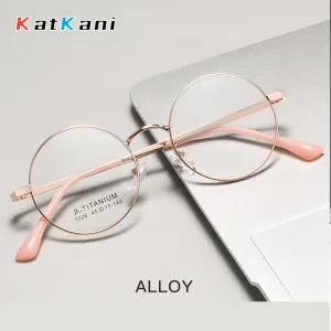 KatKani Unisex Full Rim Small Round Alloy Eyeglasses 1026th