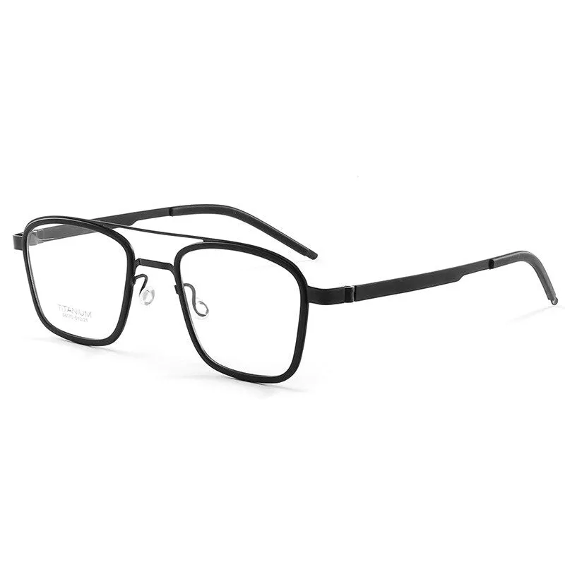 KatKani Unisex Full Rim Square Acetate Titanium Double Bridge Eyeglasses 98070