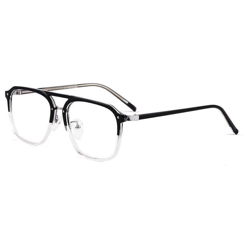 KatKani Unisex Full Rim Square Double Bridge Acetate Frame Eyeglasses Kbt98801