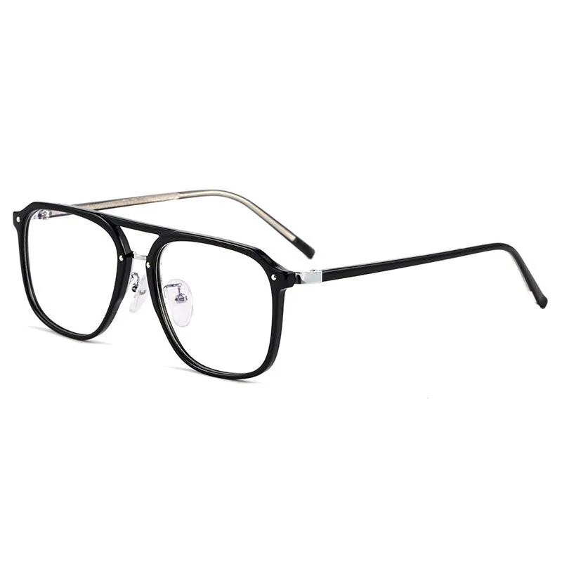 KatKani Unisex Full Rim Square Double Bridge Acetate Frame Eyeglasses Kbt98801