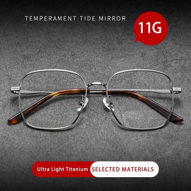 KatKani Unisex Full Rim Square Small Titanium Alloy Eyeglasses 1821