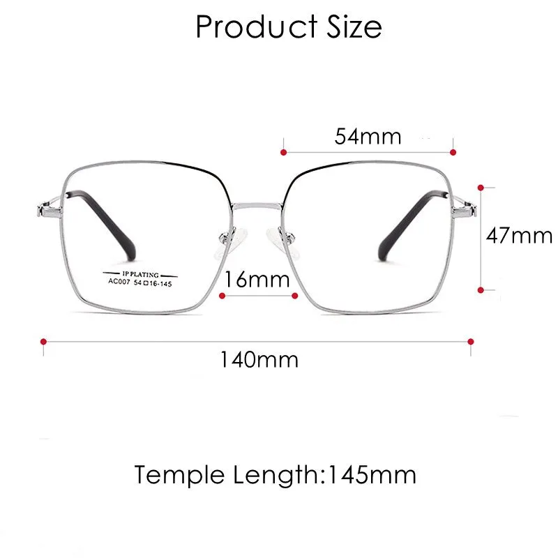 KatKani Unisex Full Rim Square Titanium Alloy IP Plated Frame Eyeglasses Ac007