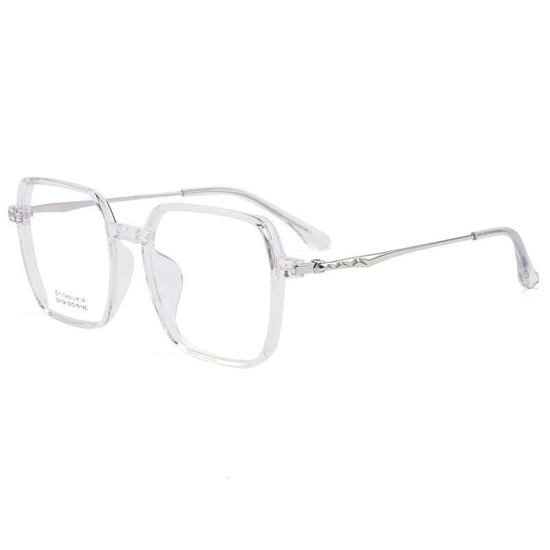 KatKani Unisex Full Rim Square TR 90 Resin β Titanium IP Frame Eyeglasses