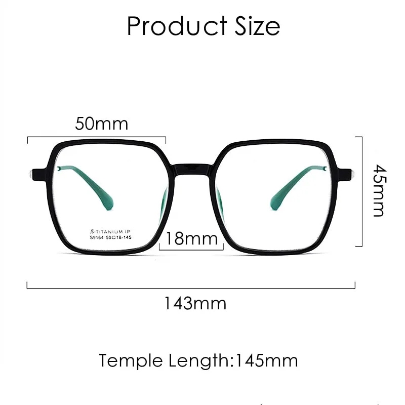 KatKani Unisex Full Rim Square TR 90 Resin β Titanium IP Frame Eyeglasses