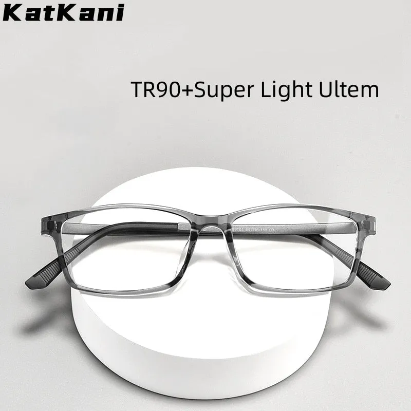 KatKani Unisex Full Rim Square Tr 90 Titanium Eyeglasses 89101r