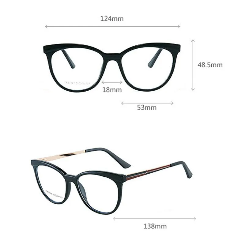 KatKani Women's Full Rim Memory TR 90 Resin Alloy Cat Eye Frame Eyeglasses Tr7147