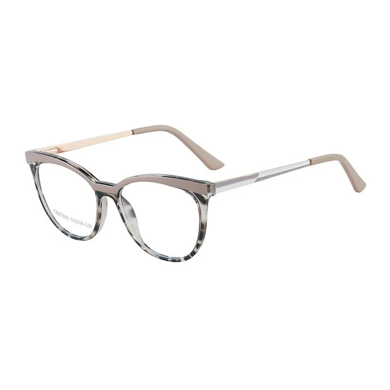 KatKani Women's Full Rim Memory TR 90 Resin Alloy Cat Eye Frame Eyeglasses Tr7147