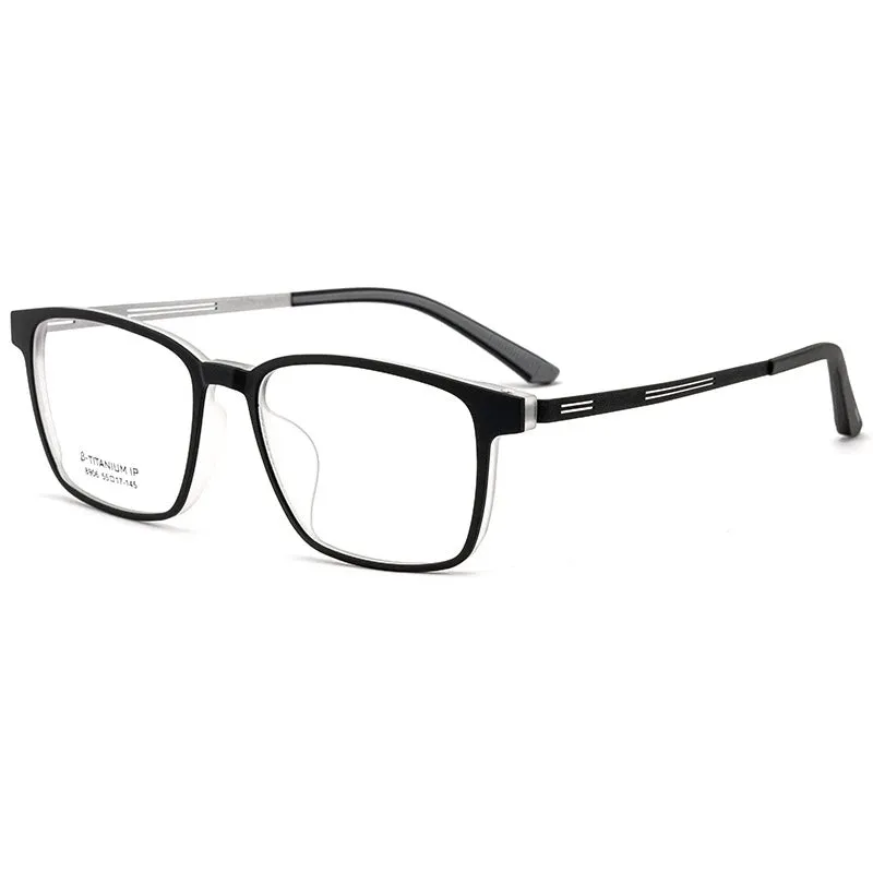 Kocolior Men's Full Rim Large Square Tr 90 Titanium Alloy Eyeglasses 8906