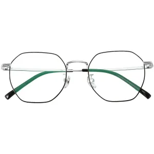 Kocolior Unisex Full Rim Irregular Polygon Titanium Alloy Eyeglasses 19059