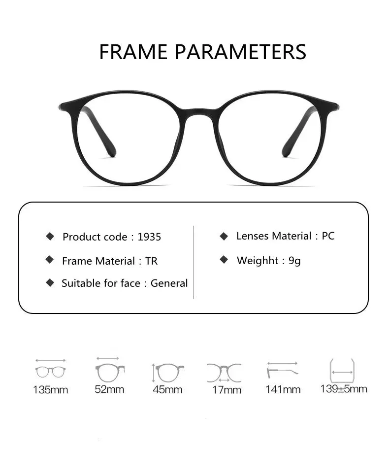 Kocolior Unisex Full Rim Irregular Round Tr 90 Titanium Eyeglasses 1935