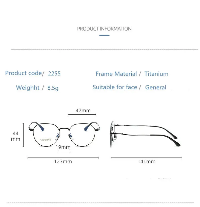 Kocolior Unisex Full Rim Oval Titanium Eyeglasses 2255